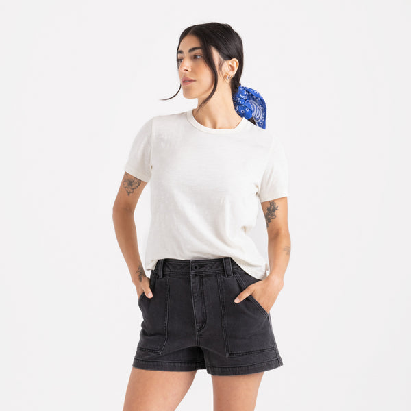 roark Well Worn Short Sleeve Tee in Off White