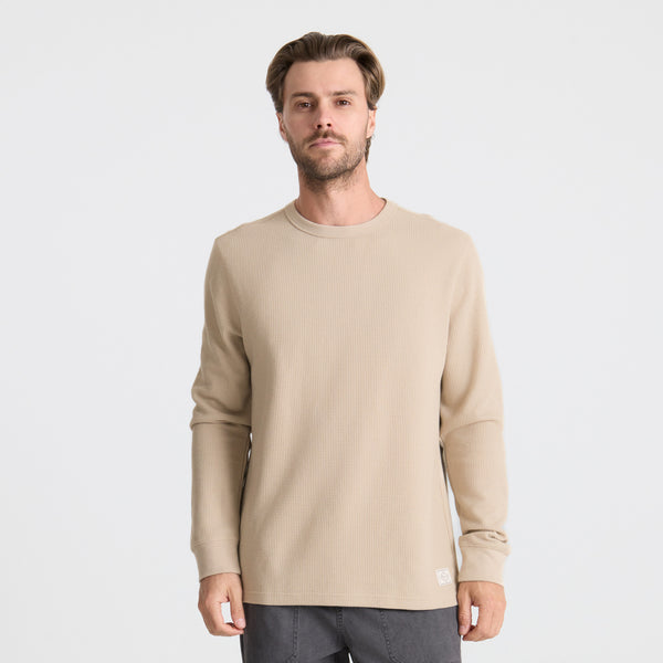 Roark Well Worn Thermal Long Sleeve Tee In Fossil