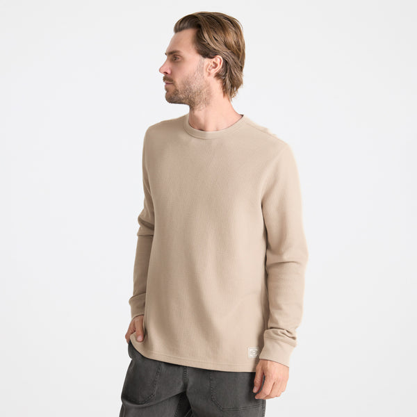 Roark Well Worn Thermal Long Sleeve Tee In Fossil
