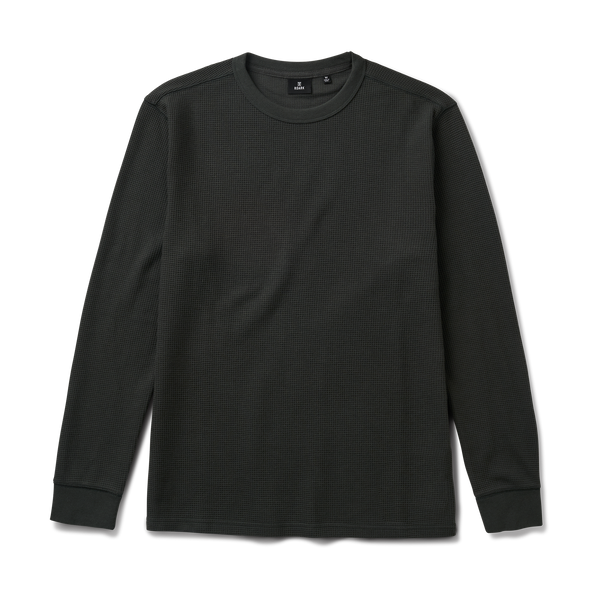 roark Well Worn Thermal Long Sleeve Tee in Onyx
