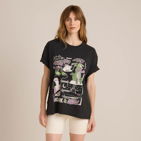 roark Roark X H.O.D Oversized Premium Tee in Faded Black