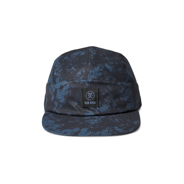 roark Run Bless Up Camper Strapback Hat in Navy Tie Die