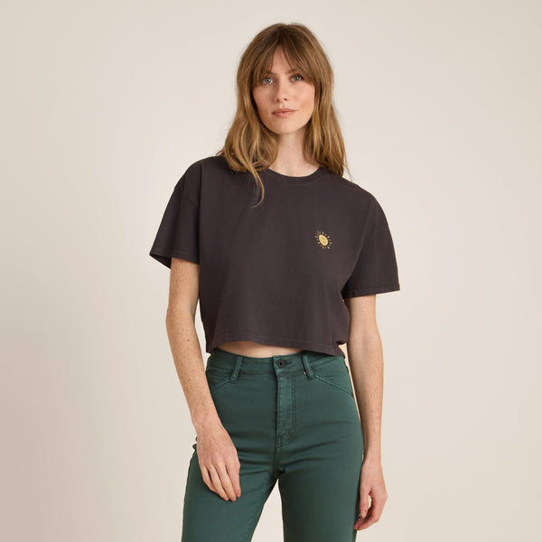 roark Seek Cropped Boxy Premium Tee - Faded Black | Roark