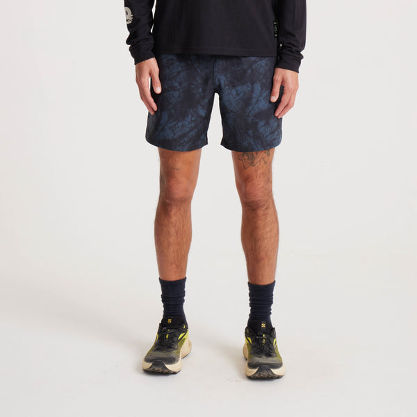 Roark Serrano Active Stretch Shorts In Navy Tie Die