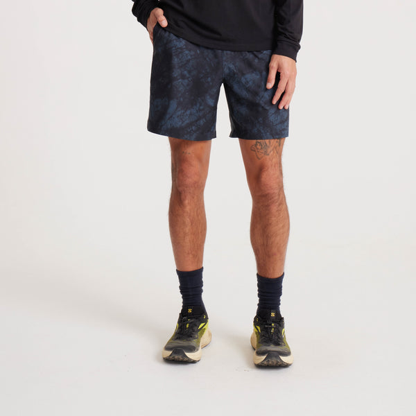 Roark Serrano Active Stretch Shorts In Navy Tie Die