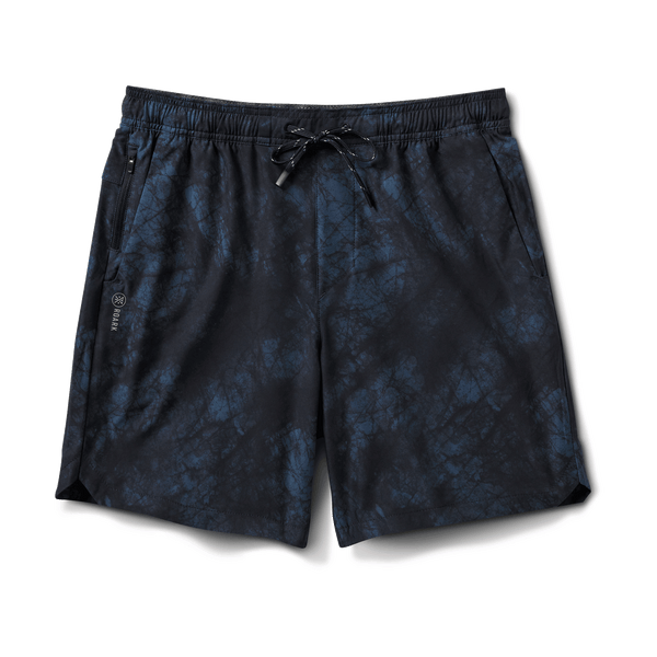 roark Serrano Active Stretch Shorts in Navy Tie Die