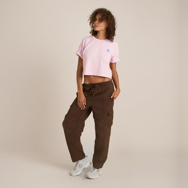 Roark Sunburst Boxy Cropped Premium Tee In Dusty Orchid