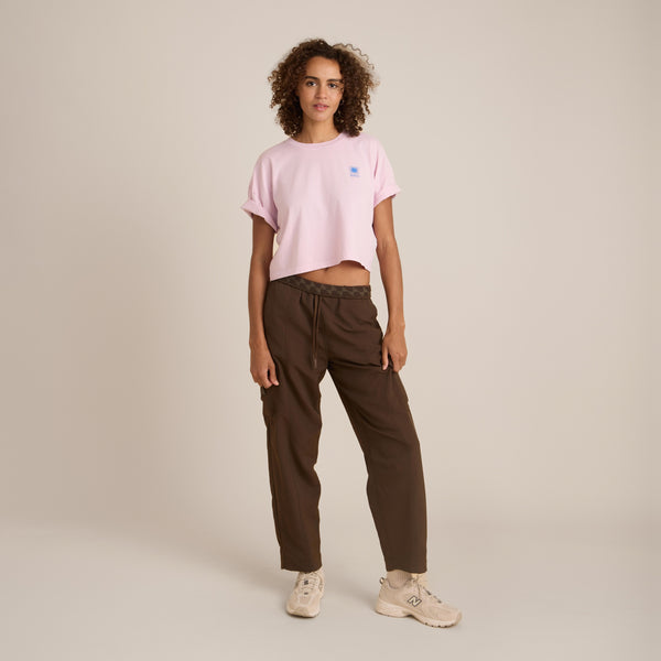 roark Sunburst Boxy Cropped Premium Tee in Dusty Orchid
