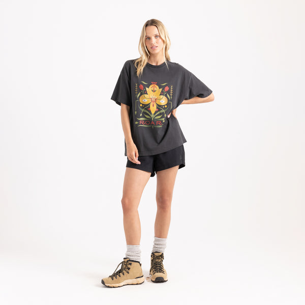 Roark Tomas Wildflower Oversized Premium Tee In Black
