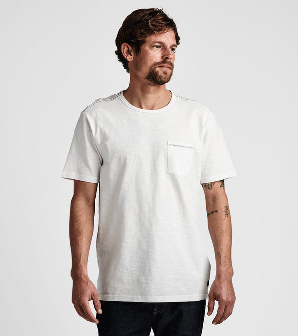 Roark Well Worn Midweight Organic Short Sleeve Tee - Off White