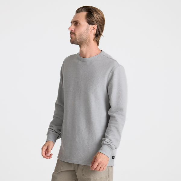 Roark Well Worn Thermal Long Sleeve Tee In Heather Grey