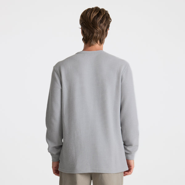 Roark Well Worn Thermal Long Sleeve Tee In Heather Grey