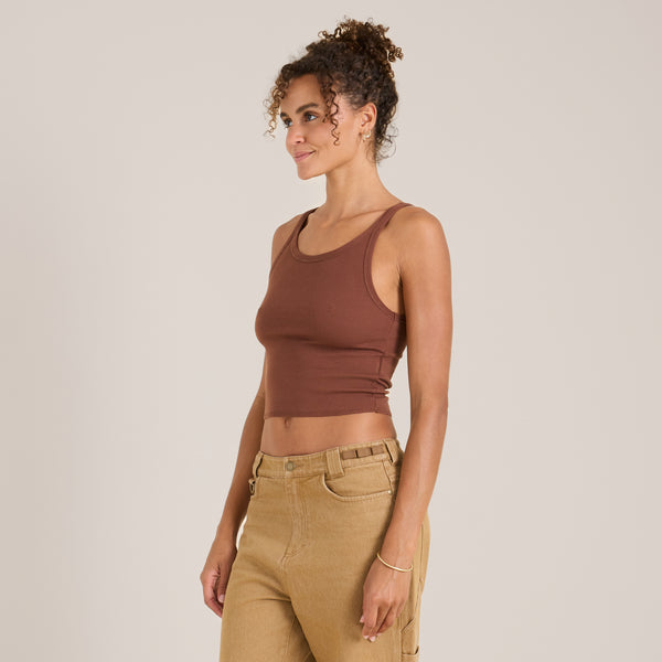Roark Wind Worn Tank Sleeveless Short Sleeve Tee In Sepia