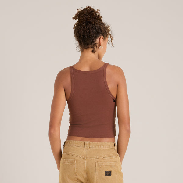 Roark Wind Worn Tank Sleeveless Short Sleeve Tee In Sepia