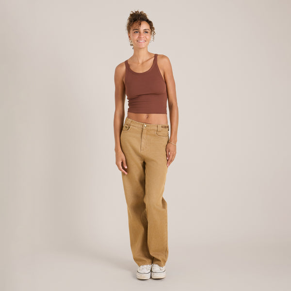 roark Wind Worn Tank Sleeveless Short Sleeve Tee in Sepia