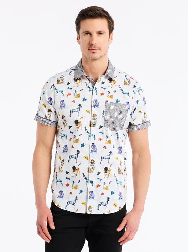 robert graham DOG SHOW SHORT SLEEVE BUTTON DOWN SHIRT