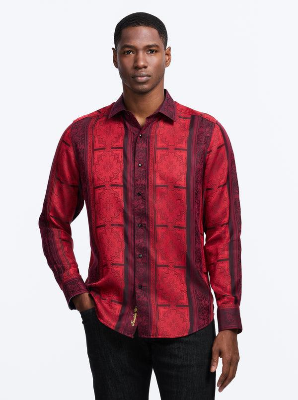 robert graham LIMITED EDITION CRIMSON CHEER LONG SLEEVE BUTTON DOWN SHIRT