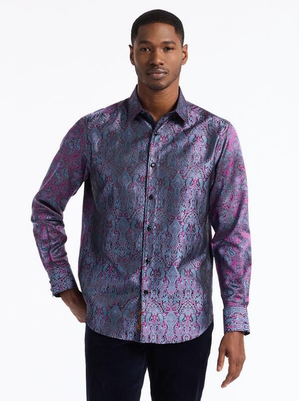 robert graham LIMITED EDITION EBONY EMBRACE LONG SLEEVE BUTTON DOWN SHIRT