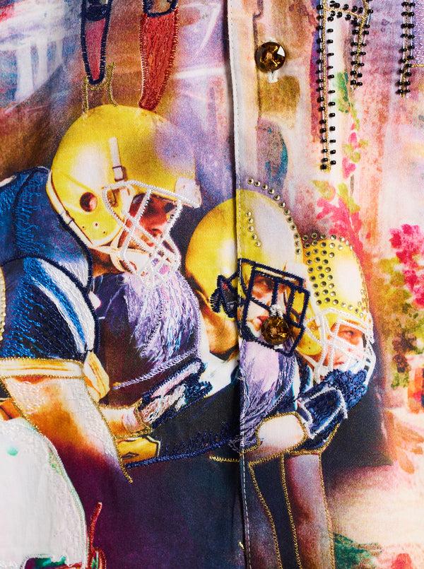 Robert Graham LIMITED EDITION FANTASY FOOTBALL LONG SLEEVE BUTTON DOWN SHIRT