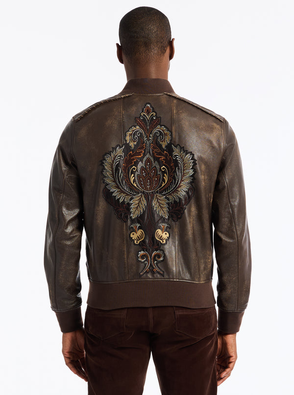 robert graham LIMITED EDITION GILDED OUTLAW LEATHER JACKET
