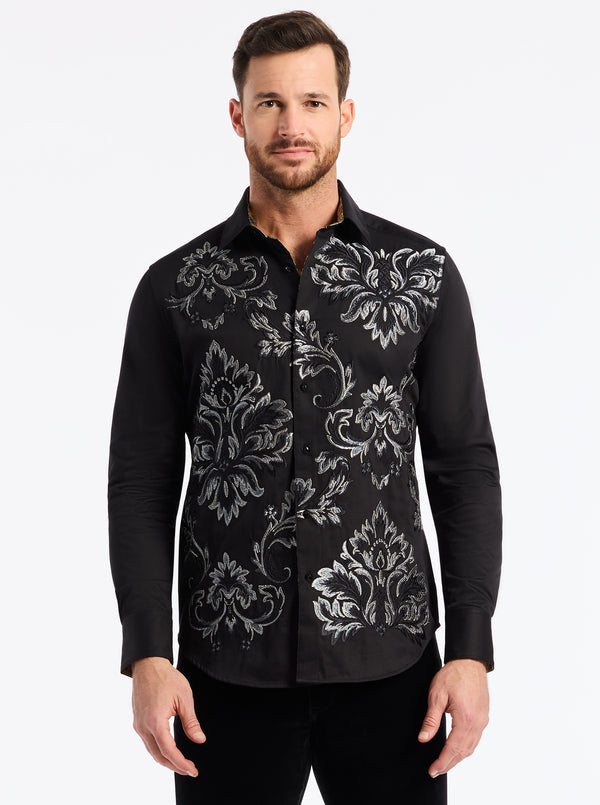 Robert Graham LIMITED EDITION LION'S SHADOW LONG SLEEVE BUTTON DOWN SHIRT TALL