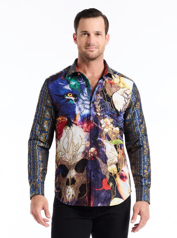 robert graham LIMITED EDITION RILEY'S LOBO LONG SLEEVE BUTTON DOWN SHIRT
