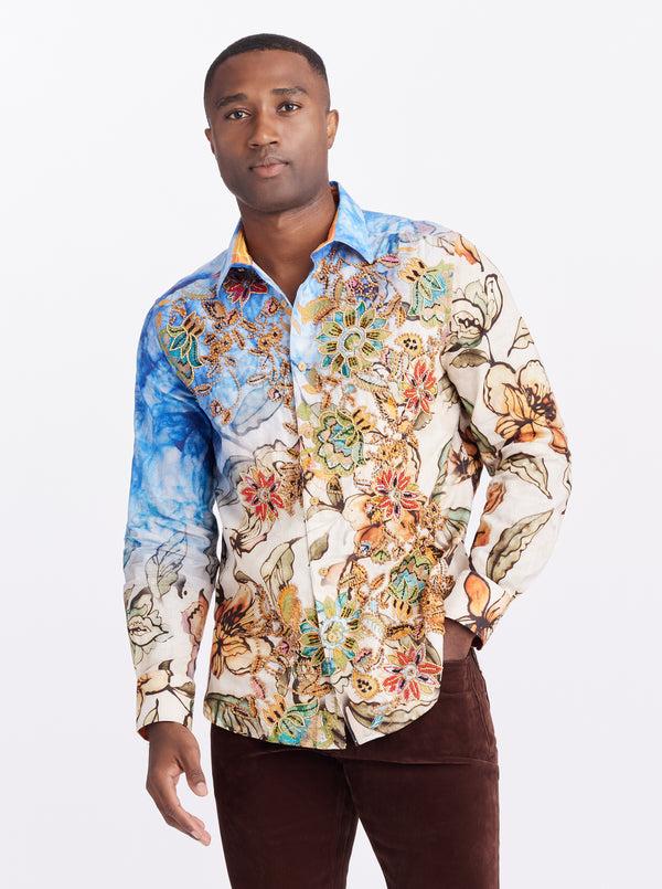 robert graham LIMITED EDITION WANDERINBLOSSOM LONG SLEEVE BUTTON DOWN SHIRT BIG
