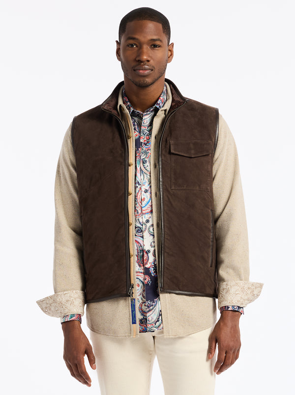 robert graham CAUTHORNE LEATHER VEST