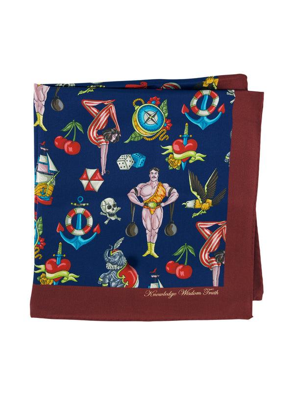 robert graham CIRCUS POCKET SQUARE