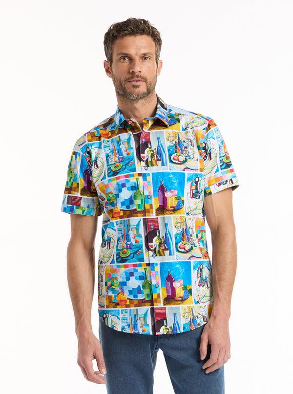 robert graham WINE & DINE SHORT SLEEVE BUTTON DOWN SHIRT