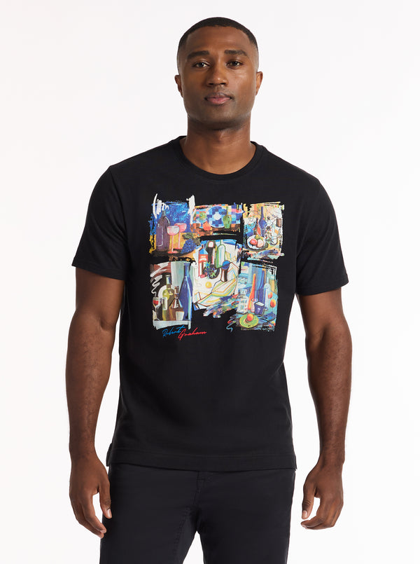 robert graham WINE & DINE SHORT SLEEVE BUTTON DOWN T-SHIRT