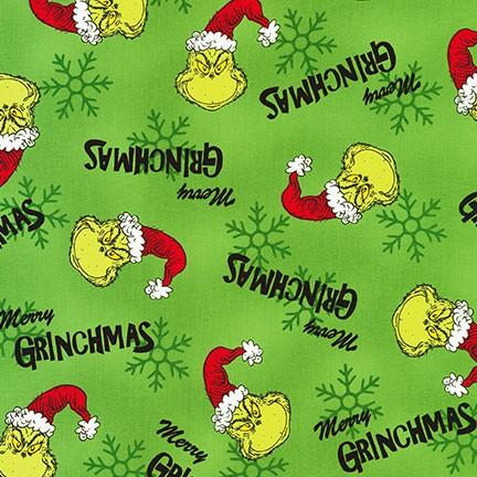 robert kaufman fabrics ADE-15783-7 GREEN by Dr. Seuss Enterprises from How the Grinch Stole Christmas