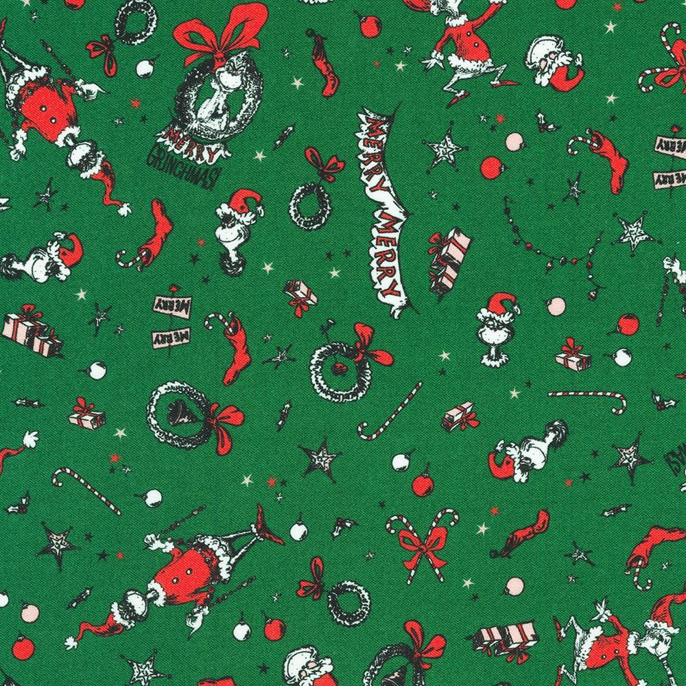 robert kaufman fabrics ADED-22568-224 EVERGREEN by Dr. Seuss Enterprises from How the Grinch Stole Christmas