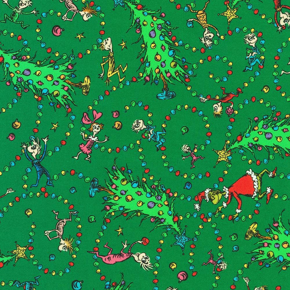 robert kaufman fabrics ADED-22569-274 PINE by Dr. Seuss Enterprises from How the Grinch Stole Christmas