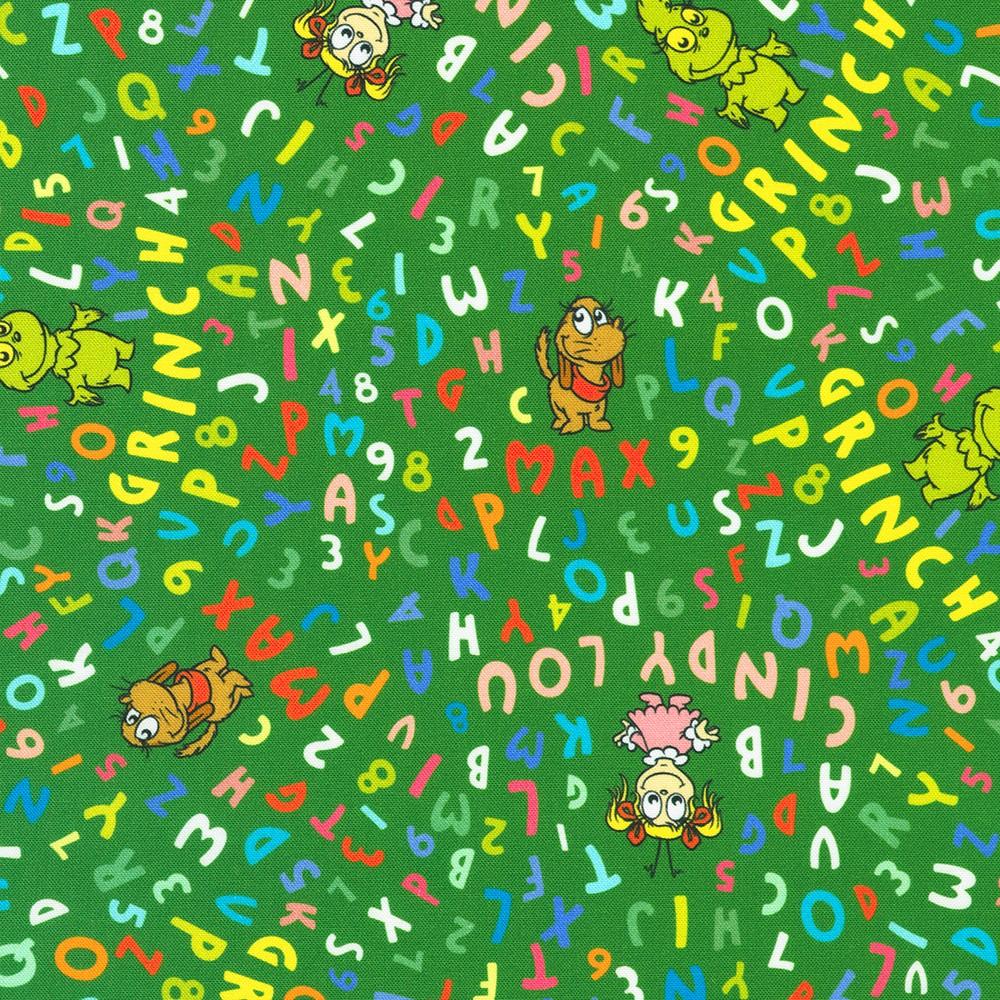robert kaufman fabrics ADED-23874-7 GREEN by Dr. Seuss Enterprises from Little Grinch
