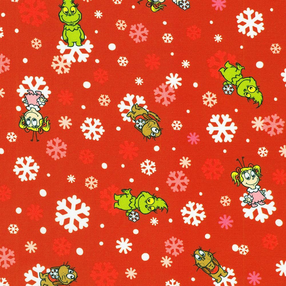 robert kaufman fabrics ADED-23875-3 RED by Dr. Seuss Enterprises from Little Grinch