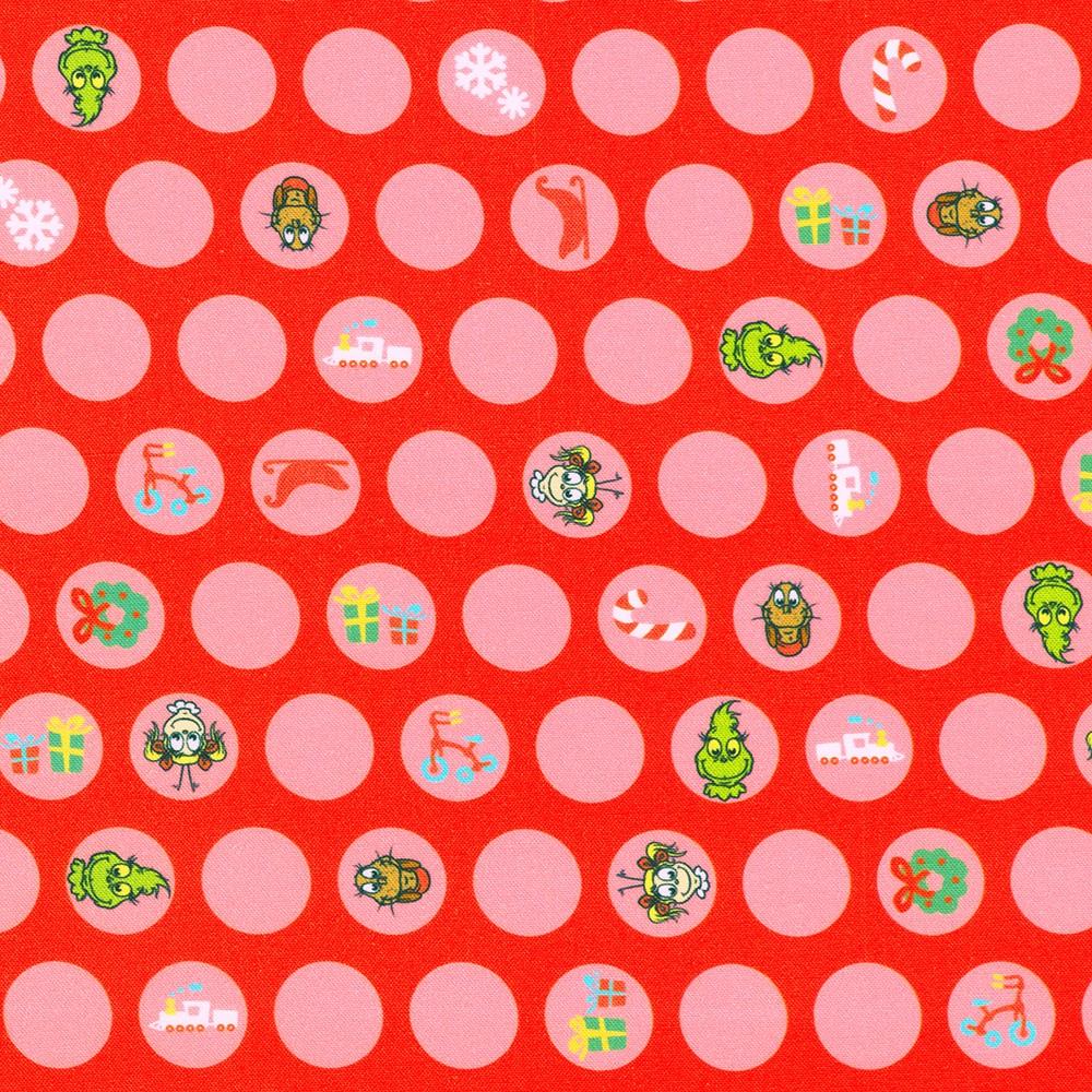 robert kaufman fabrics ADED-23876-3 RED by Dr. Seuss Enterprises from Little Grinch