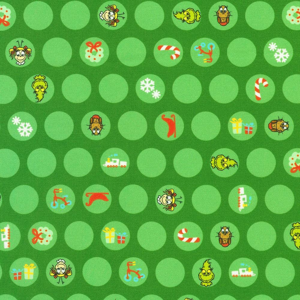 robert kaufman fabrics ADED-23876-7 GREEN by Dr. Seuss Enterprises from Little Grinch