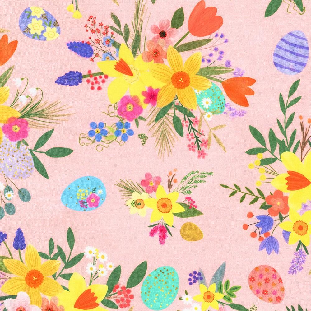 robert kaufman fabrics AFGD-23576-480 PINK LEMONADE by Dotty Lottie from Happy Easter