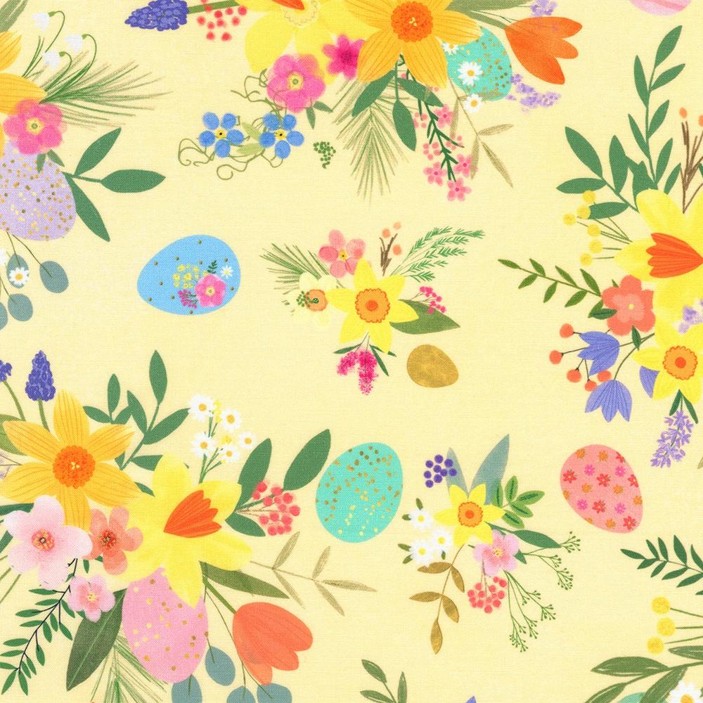 robert kaufman fabrics AFGD-23576-84 CREAM by Dotty Lottie from Happy Easter