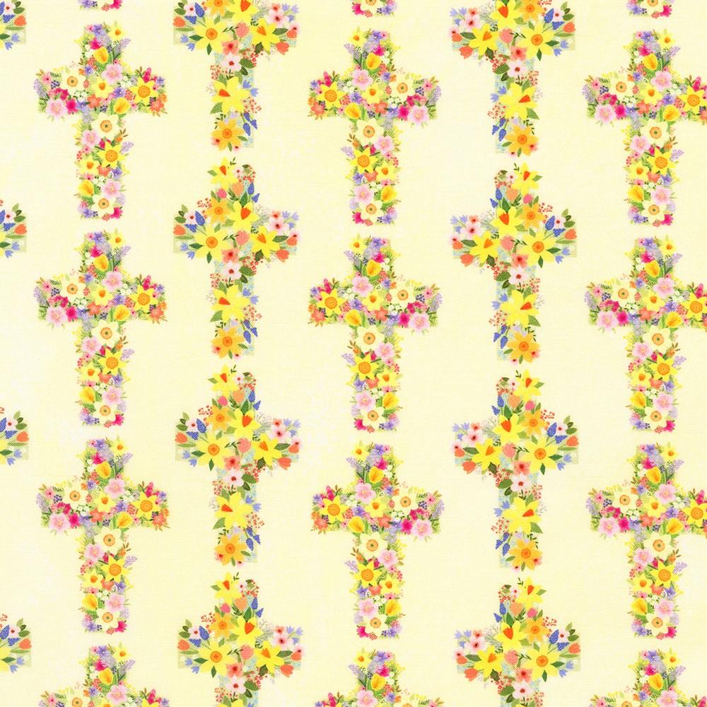 robert kaufman fabrics AFGD-23577-84 CREAM by Dotty Lottie from Happy Easter
