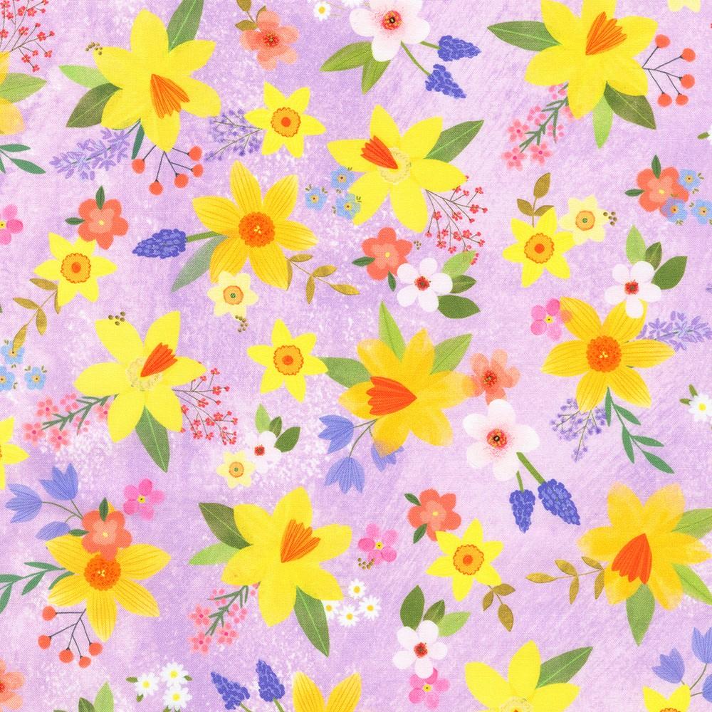 robert kaufman fabrics AFGD-23579-21 LILAC by Dotty Lottie from Happy Easter
