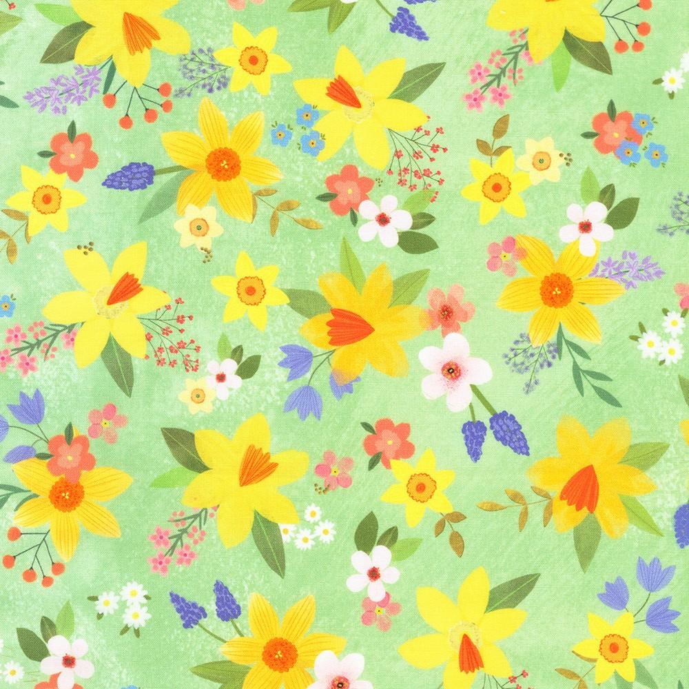robert kaufman fabrics AFGD-23579-270 MEADOW by Dotty Lottie from Happy Easter