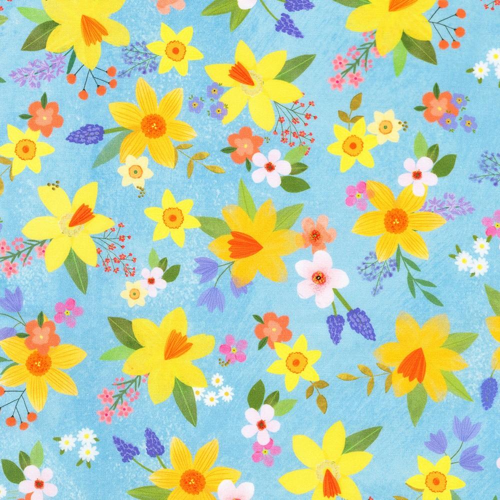 Robert Kaufman Fabrics AFGD-23579-289 LT. BLUE By Dotty Lottie From Happy Easter
