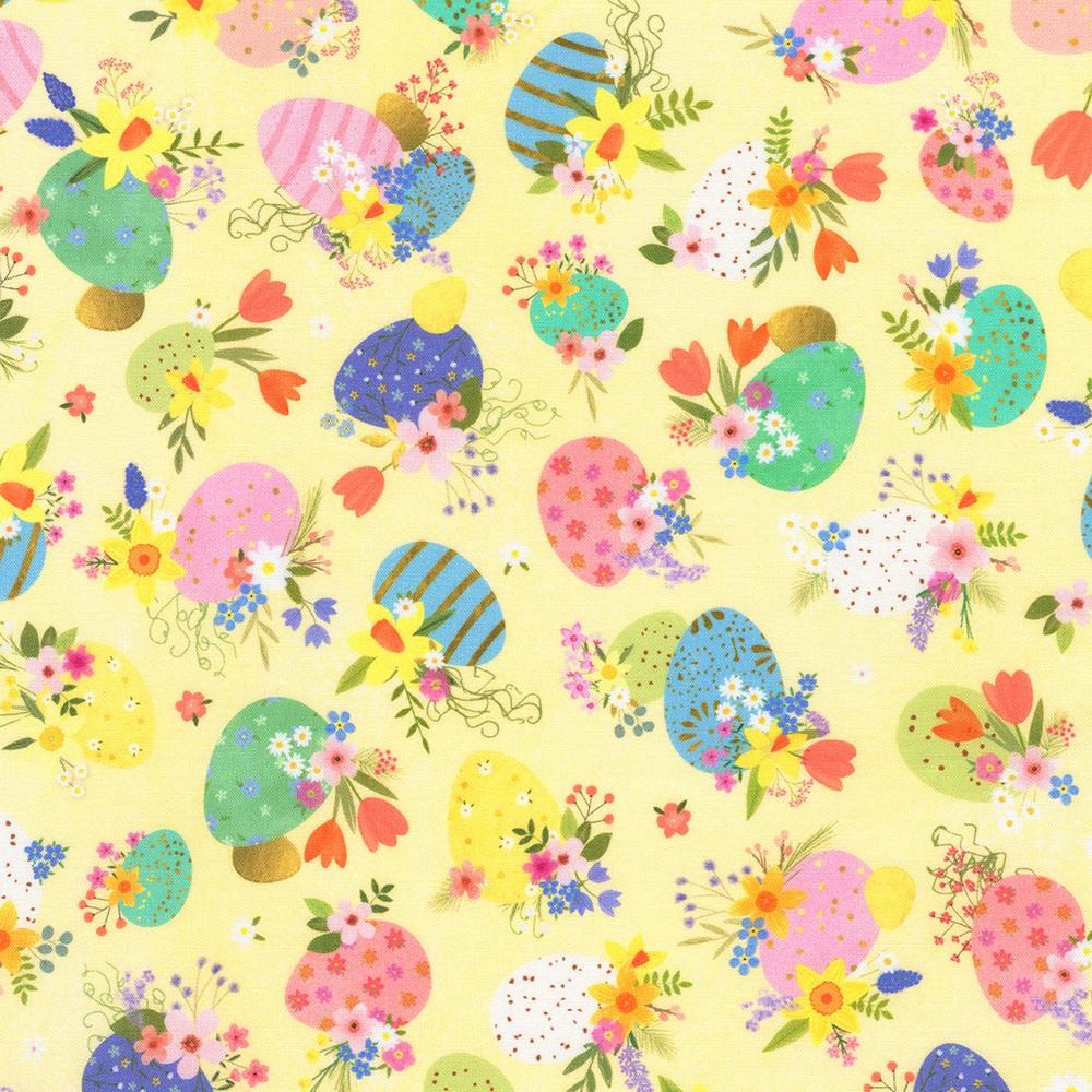 robert kaufman fabrics AFGD-23580-84 CREAM by Dotty Lottie from Happy Easter