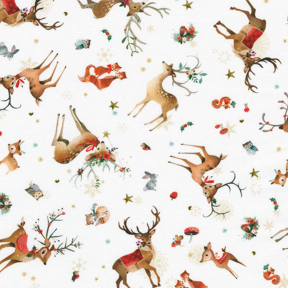 Robert Kaufman Fabrics AHPD-23043-87 SNOW By Lynn Horrabin From Festive Fauna