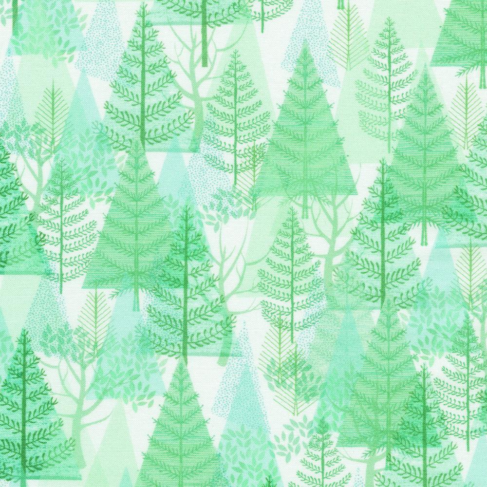 robert kaufman fabrics AHPD-23044-32 MINT by Lynn Horrabin from Festive Fauna