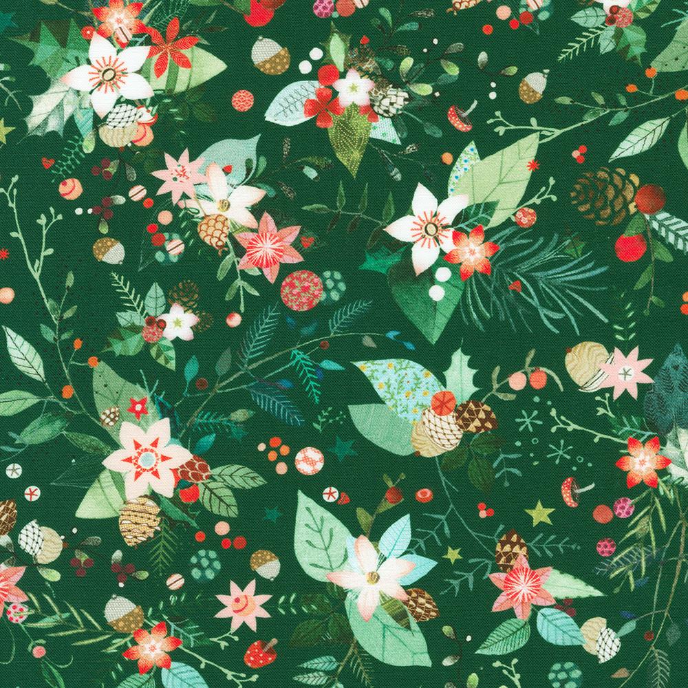 Robert Kaufman Fabrics AHPD-23045-240 HOLLY By Lynn Horrabin From Festive Fauna