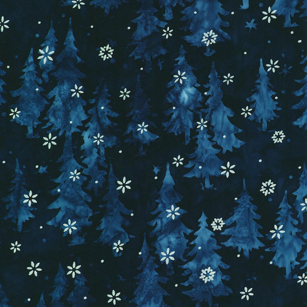 robert kaufman fabrics AMDM-23141-9 NAVY from Artisan Batiks: Winter Pines