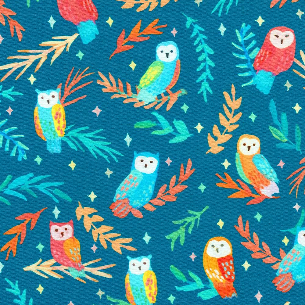 robert kaufman fabrics ANAD-22559-403 TEAL BLUE by Subhashini Narayanan from Garden Lights